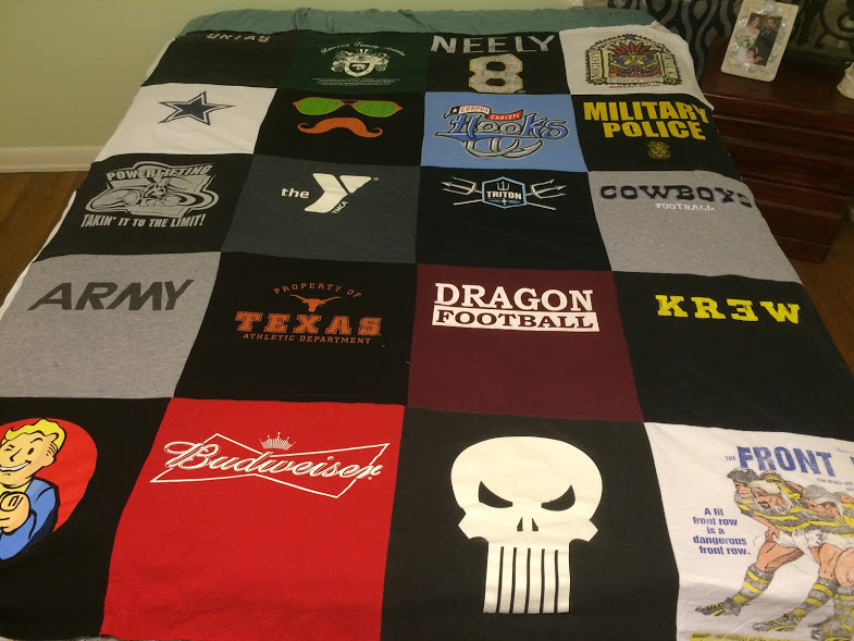 Here’s a Fun Sewing project, Try doing a T-Shirt quilt!